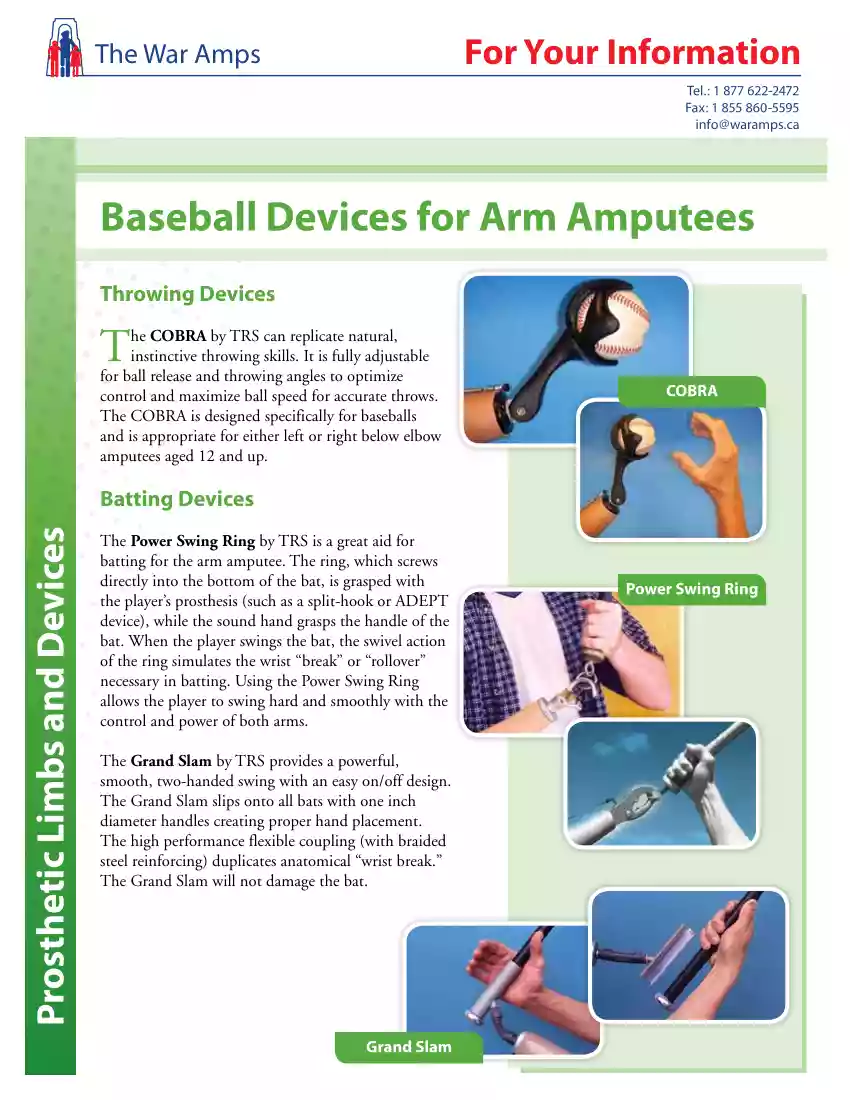 Baseball Devices for Arm Amputees