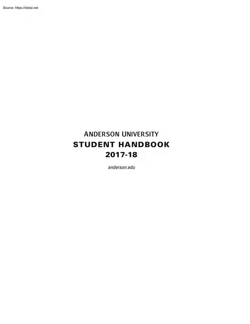 Anderson University, Student Handbook