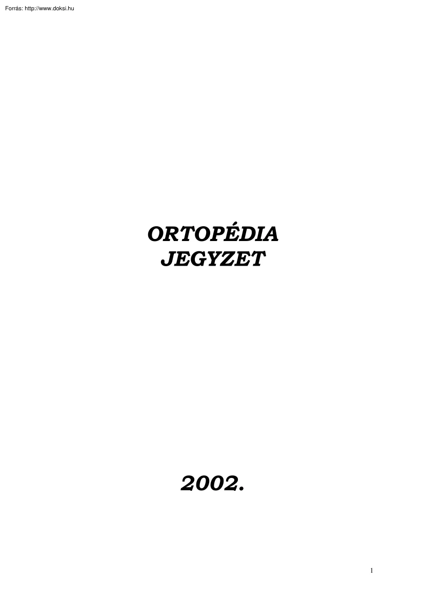 Ortopédia jegyzet
