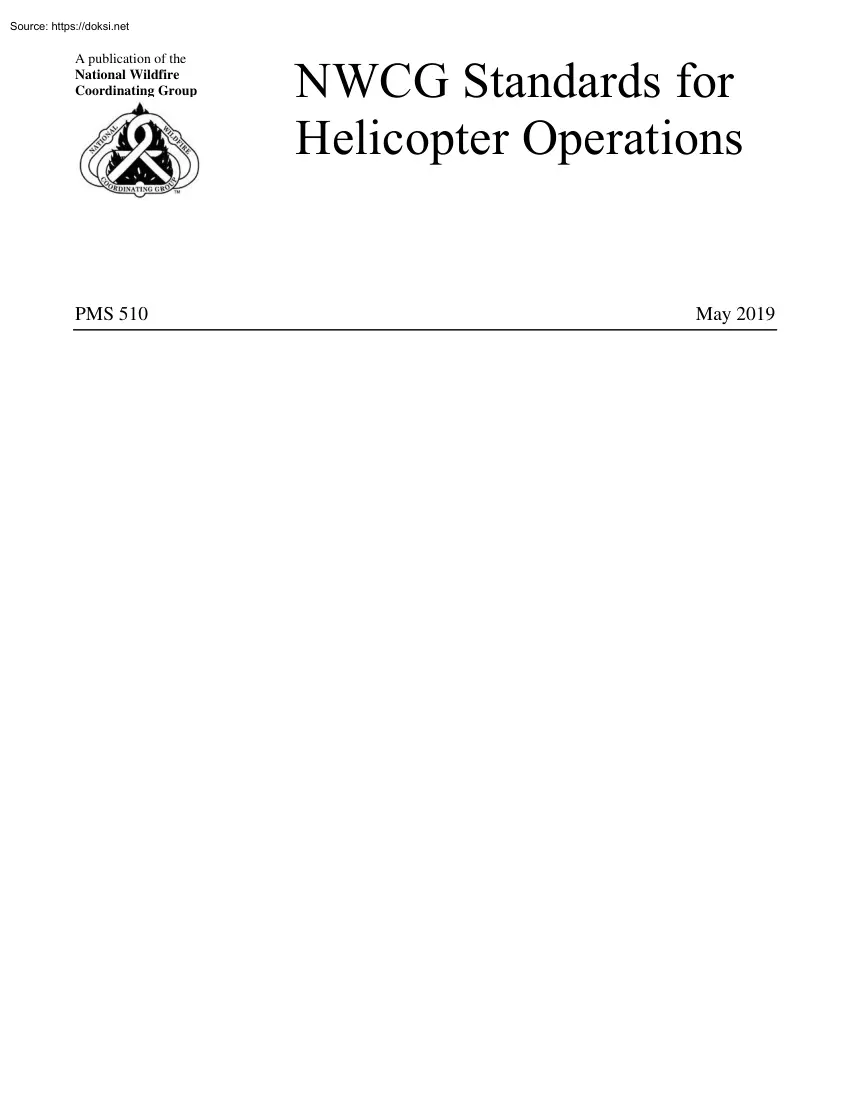 NWCG Standards for Helicopter Operations, PMS510