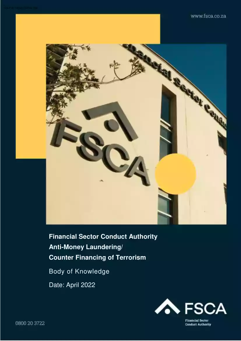 Financial Sector Conduct Authority Anti-Money Laundering, Counter Financing of Terrorism Body of Knowledge