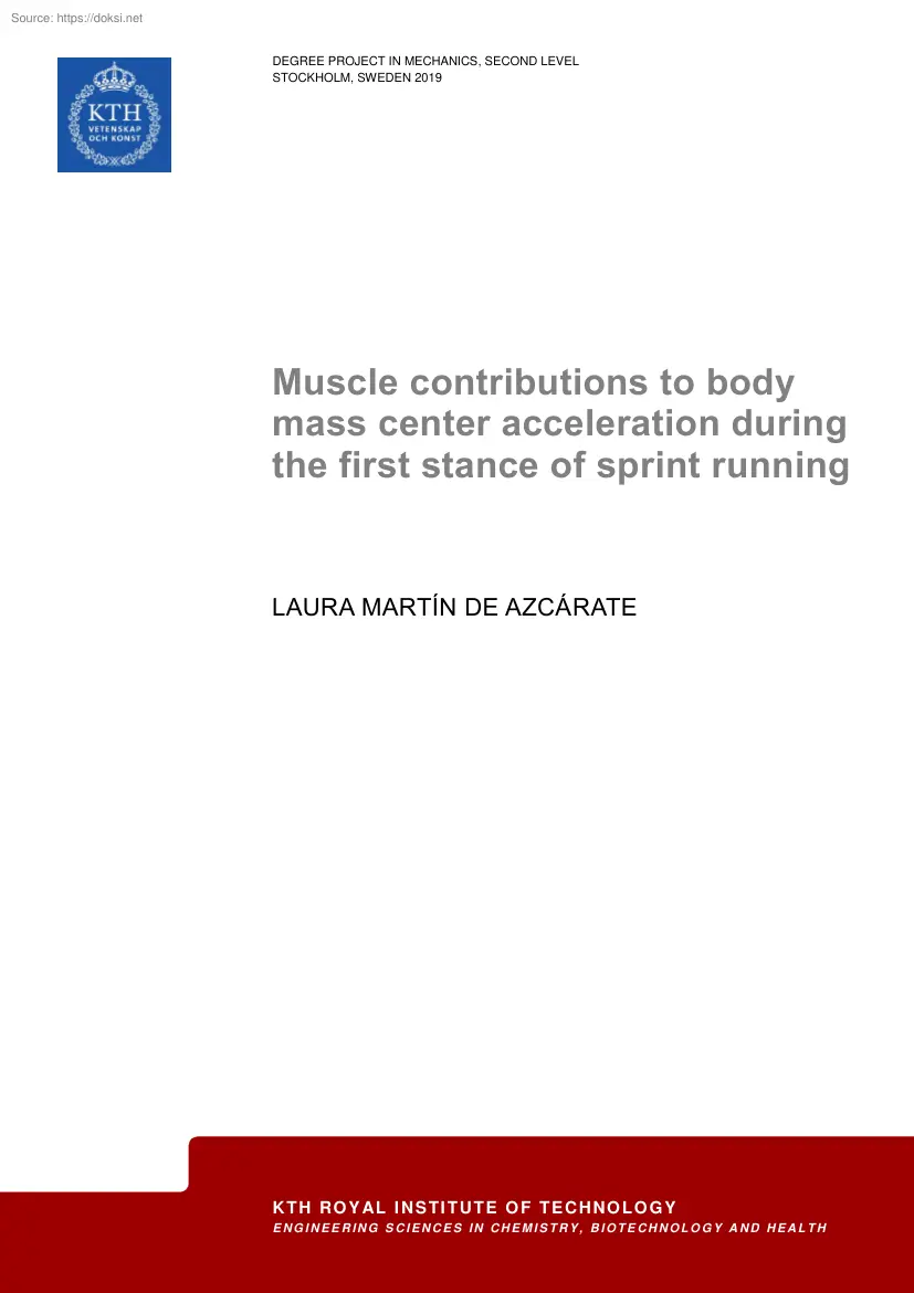 Laura Martin De Azcarate - Muscle contributions to body mass center acceleration during the first
