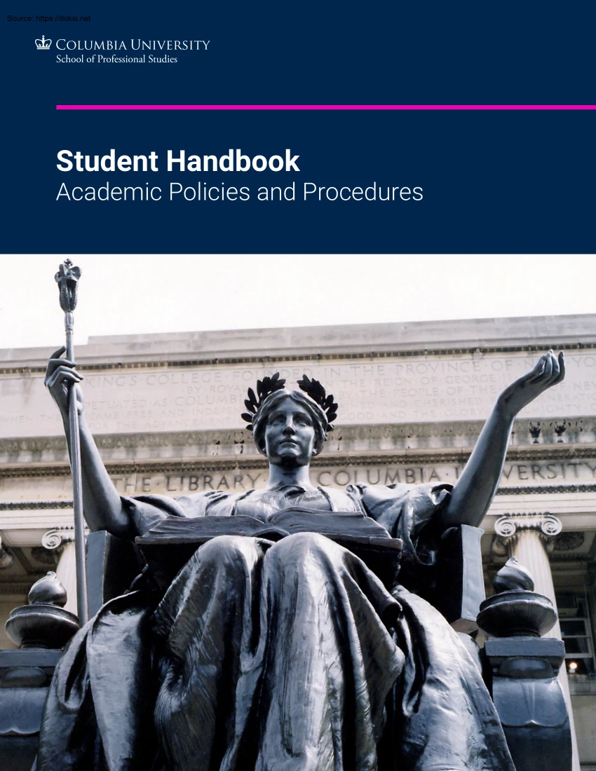 Columbia University, Student Handbook