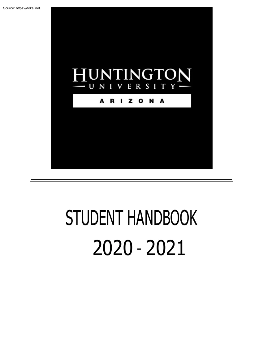 Huntington University, Arizona, Student Handbook