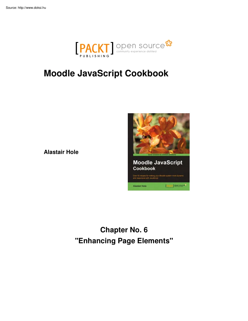 Alastair Hole - Moodle JavaScript cookbook