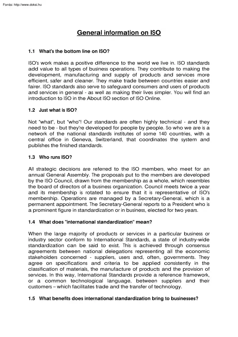 General information on ISO