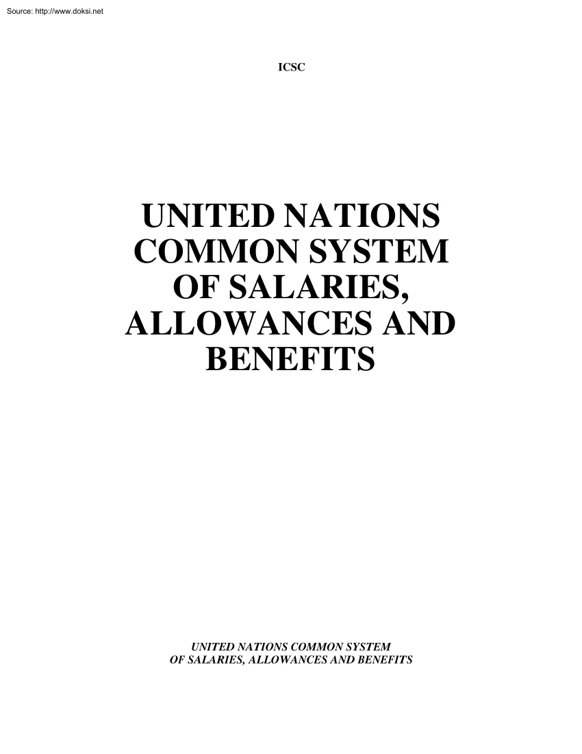 United Nations Common System of Salaries, Allowances and Benefits