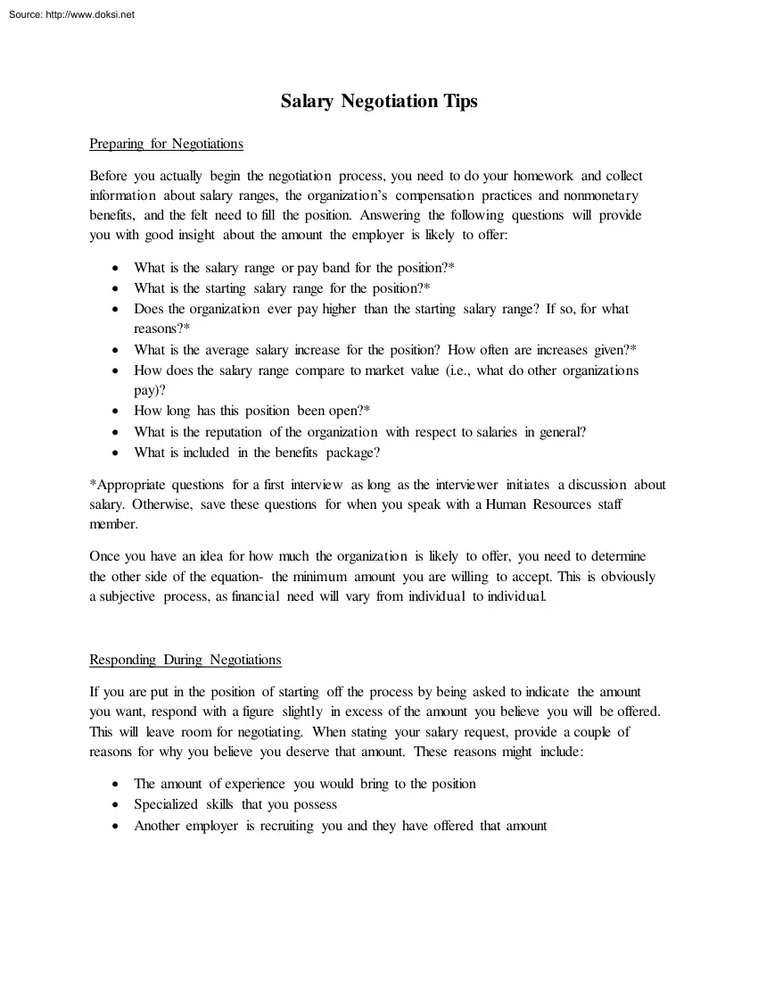 Salary Negotiation Tips