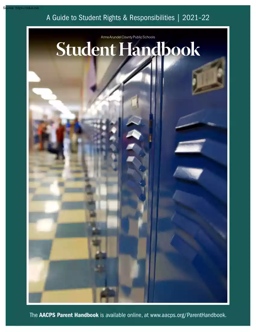 Anne Arundel County Public Schools, Student Handbook
