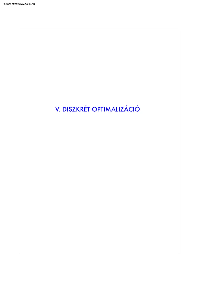 Vizvári Béla - Diszkrét optimalizáció