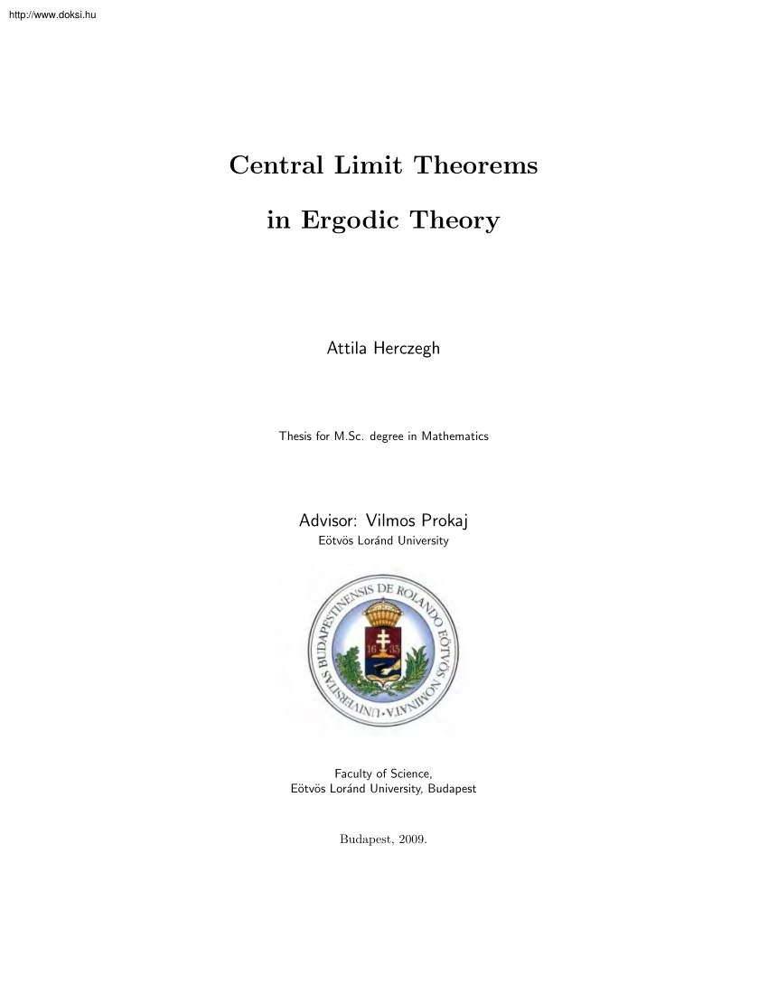 Herczegh Attila - Central Limit Theorems in Ergodic Theory
