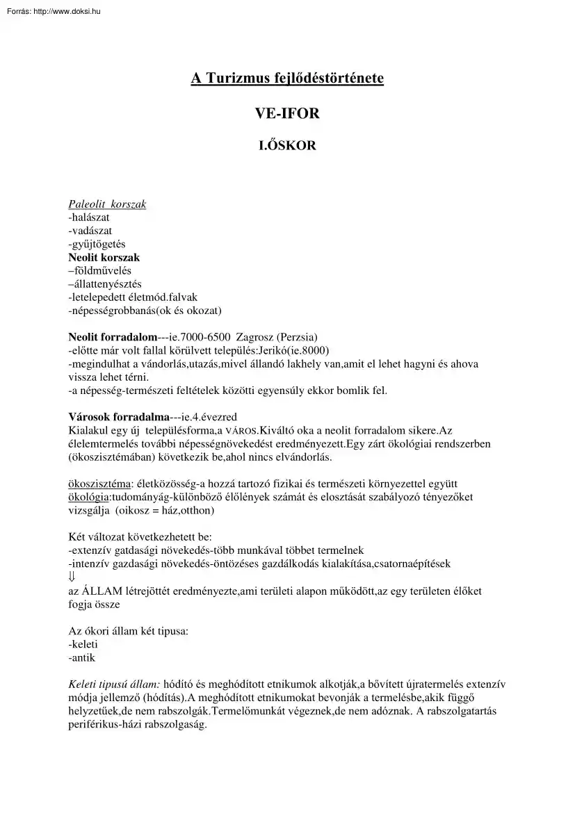 Pánczél Zsuzsanna - A Turizmus fejlődéstörténete