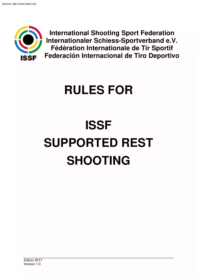 Rules for ISSF Supported Rest Shooting