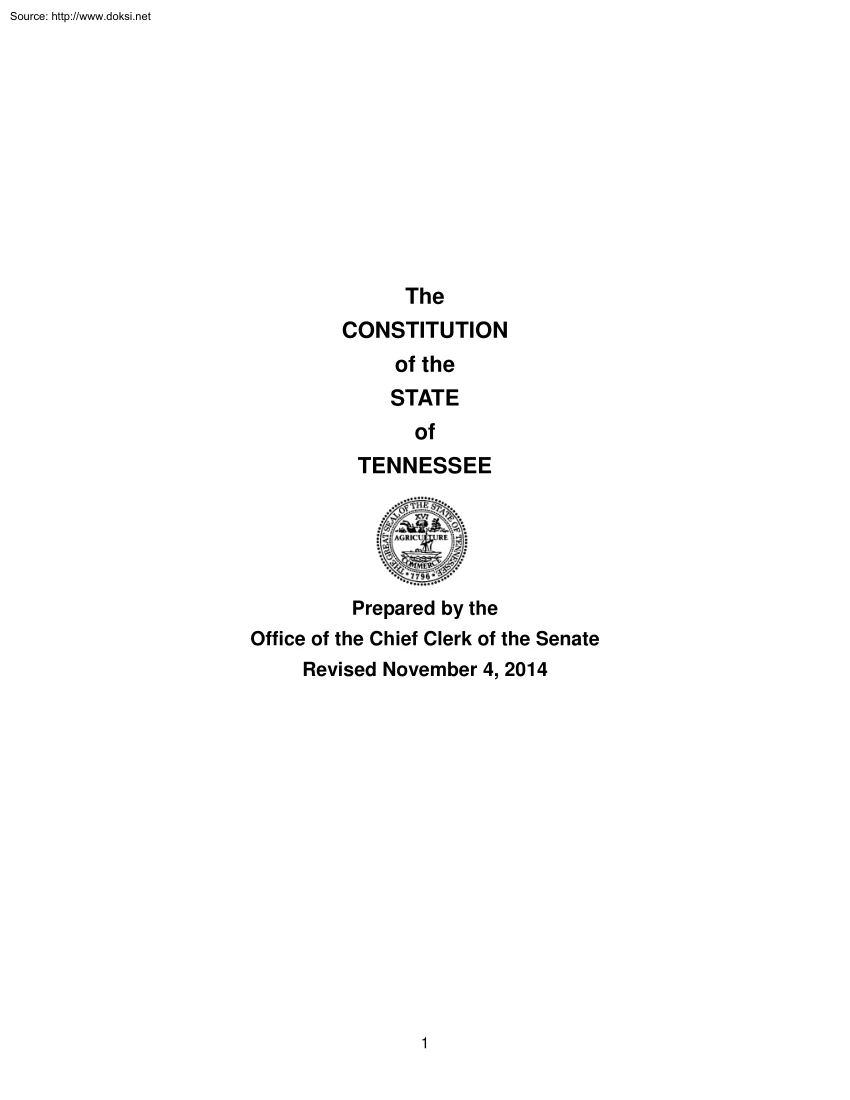 The Constitution of the State of Tennessee