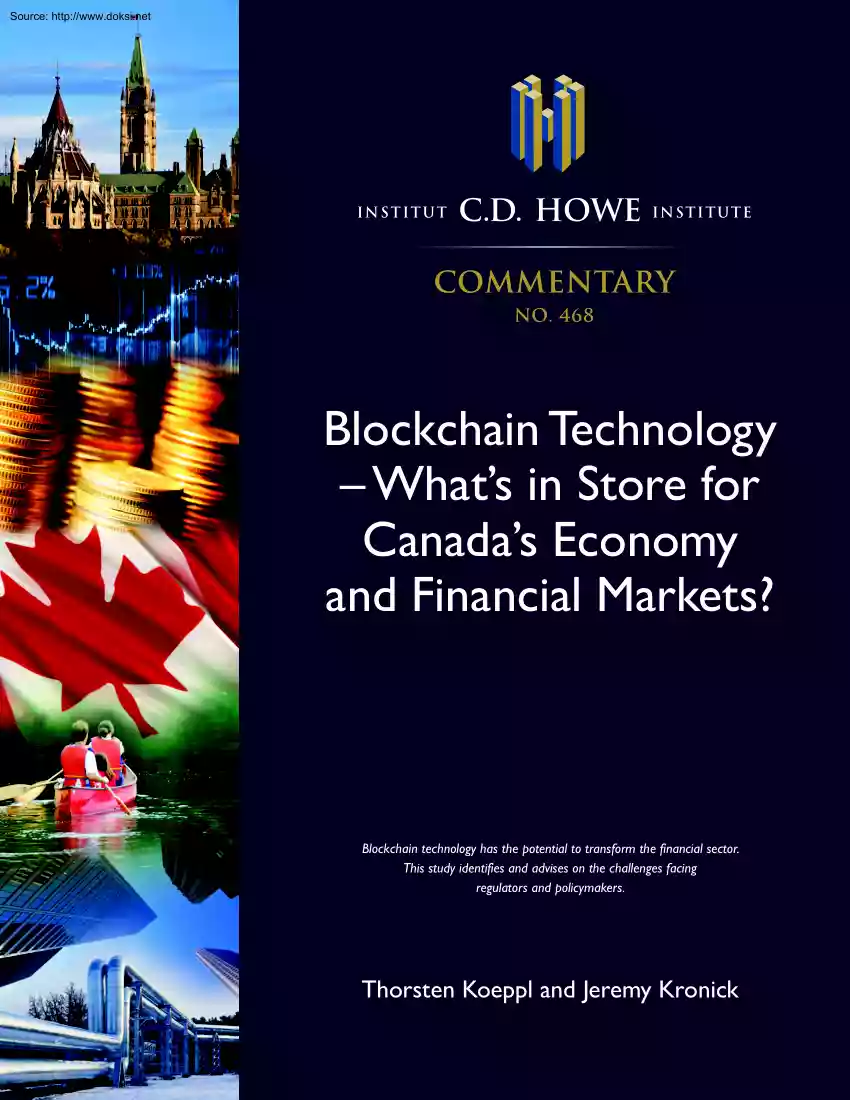 Koeppl-Kronick - Blockchain Technology, What is in Store for Canadas Economy and Financial Markets