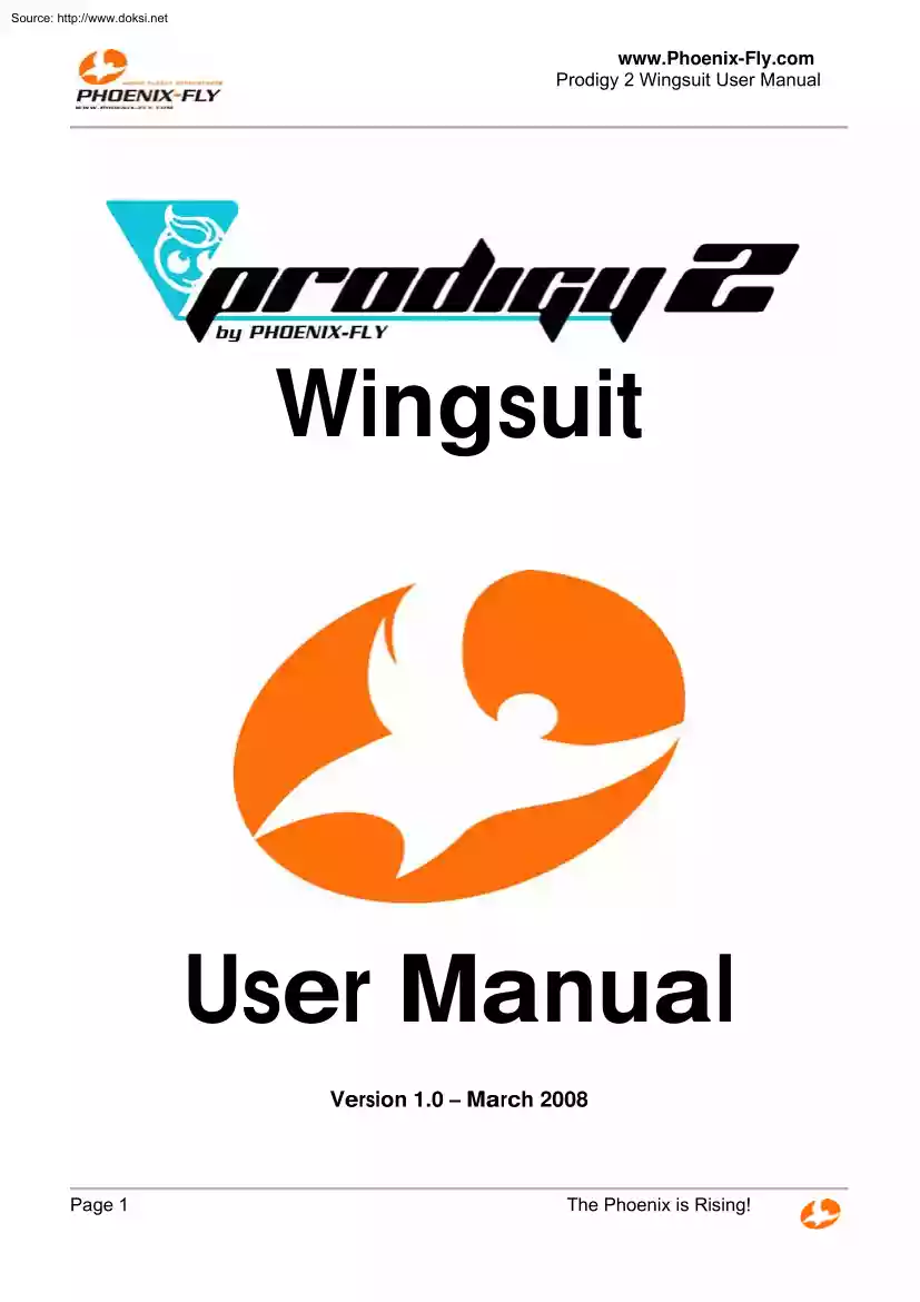 Prodigy 2 Wingsuit, User Manual