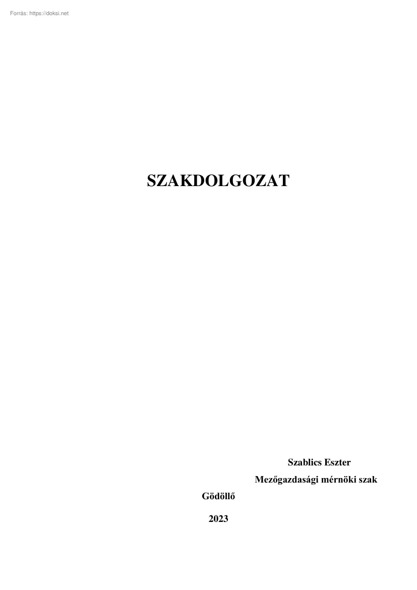 Szablics Eszter - Élelmiszerbiztonsági rendszer használata egy konkrét étteremnél