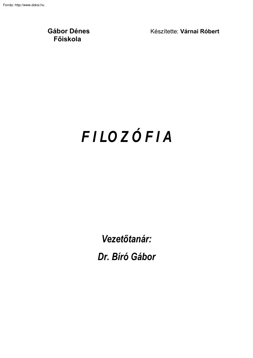 Várnai Róbert - Szókratész idealizmusa