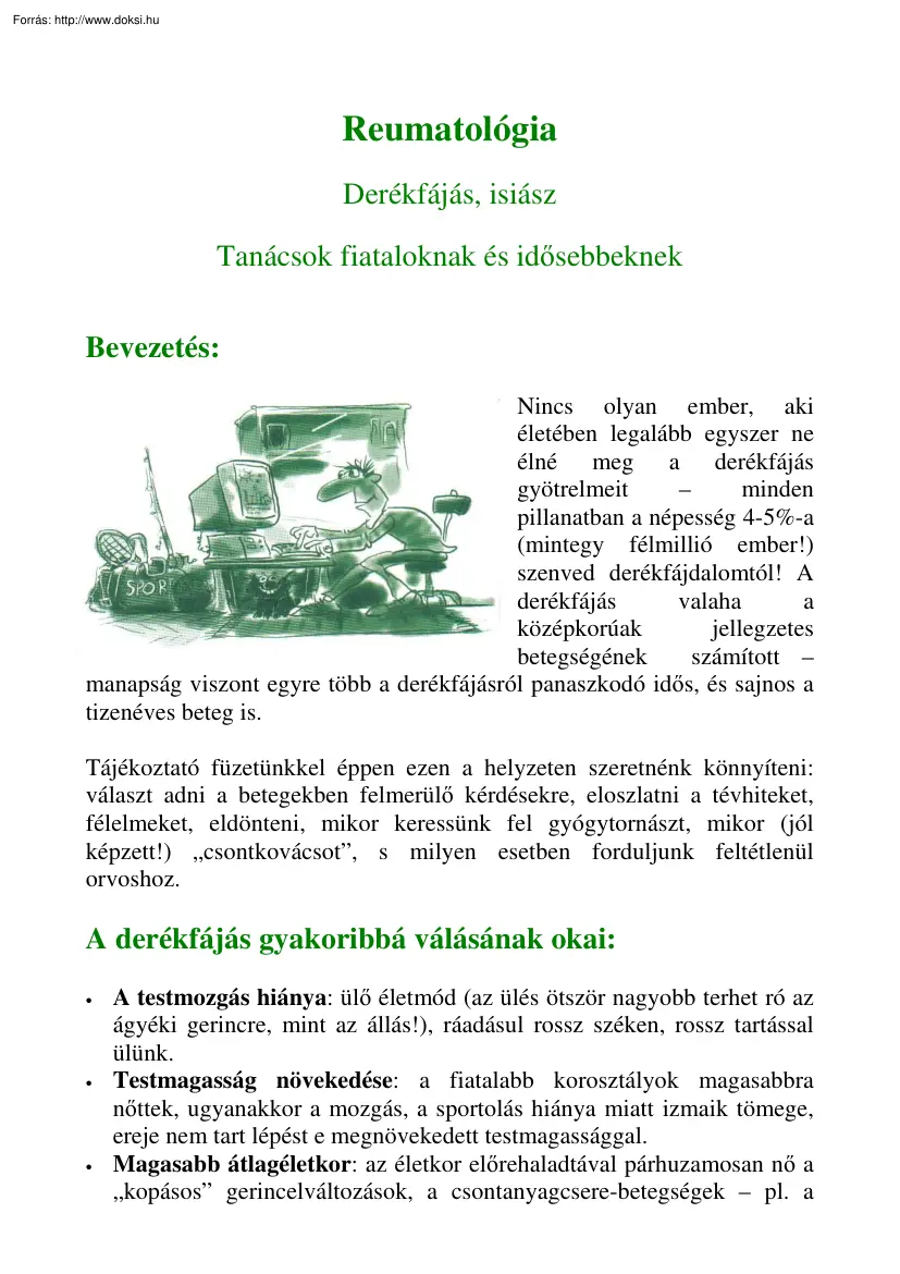 Derékfájás, isiász