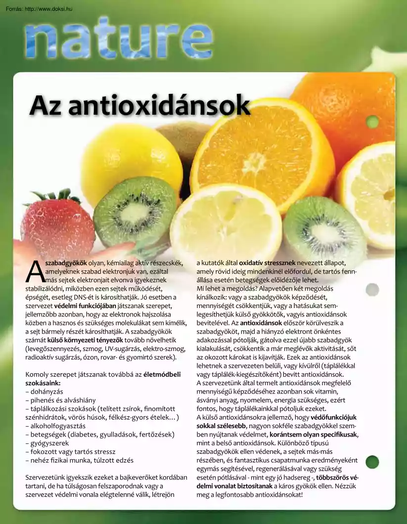 Siklósné Dr. Révész Edit - Az antioxidánsok