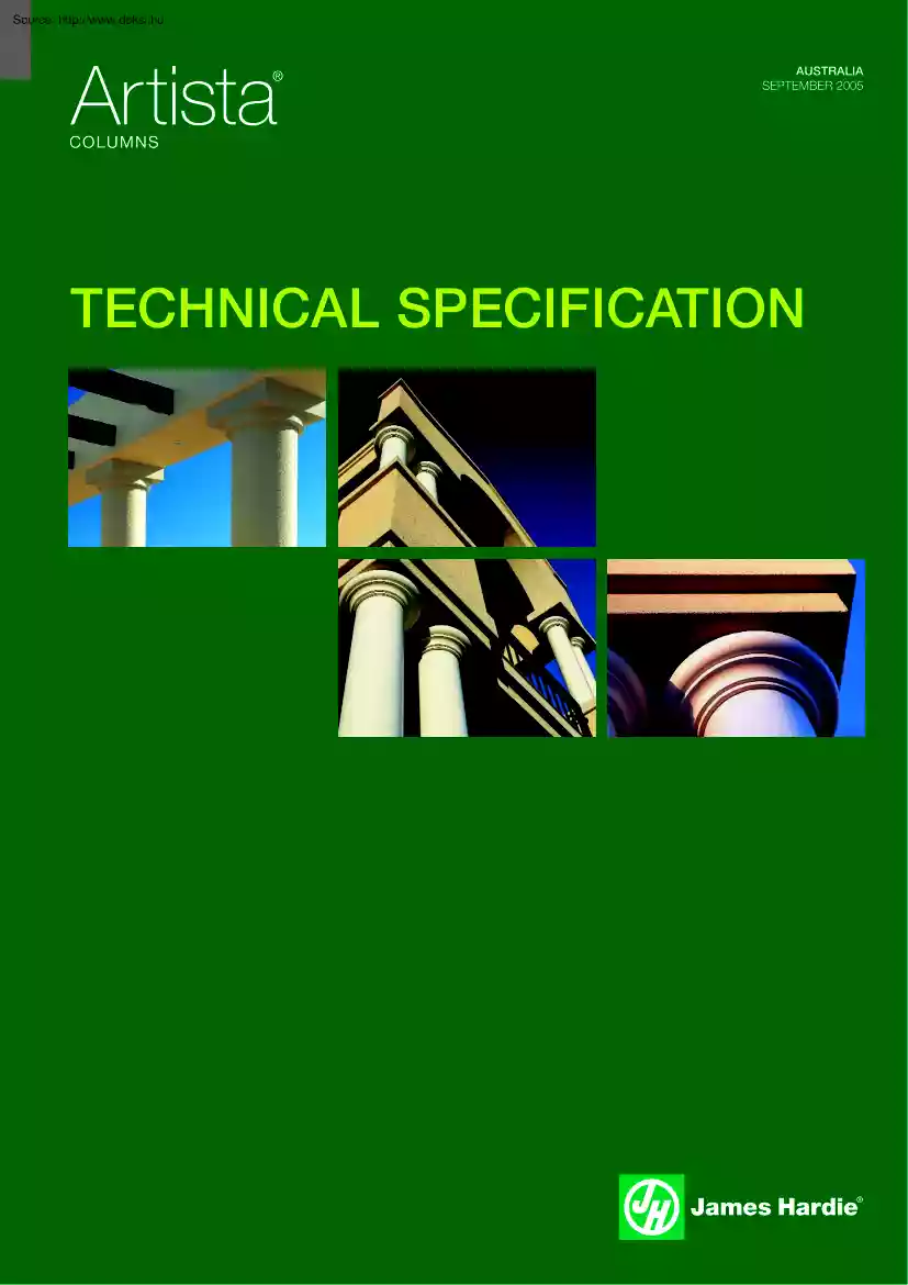 James Hardie - Artista columns, technical specification