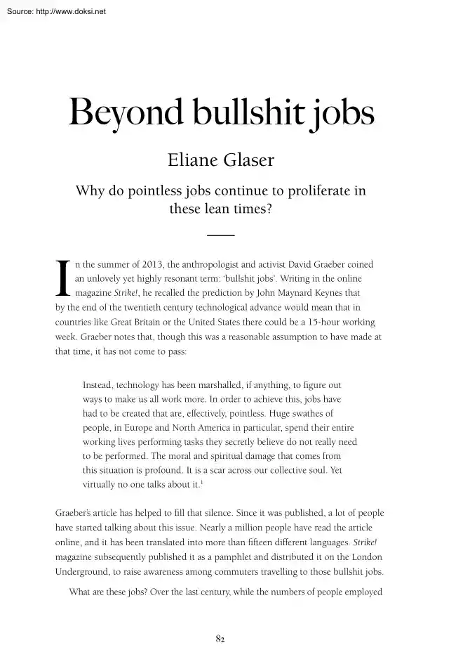 Eliane Glaser - Beyond bullshit jobs
