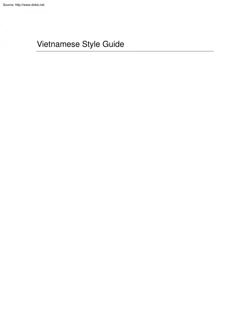 Vietnamese Style Guide