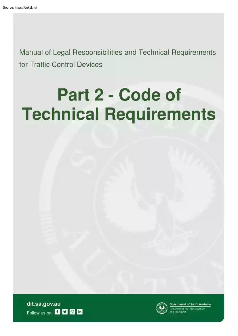 Manual of Legal Responsibilities and Technical Requirements for Traffic Control Devices