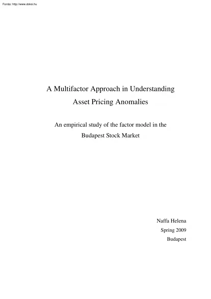 Naffa Helena - A multifactor approach in understanding asset pricing anomalies