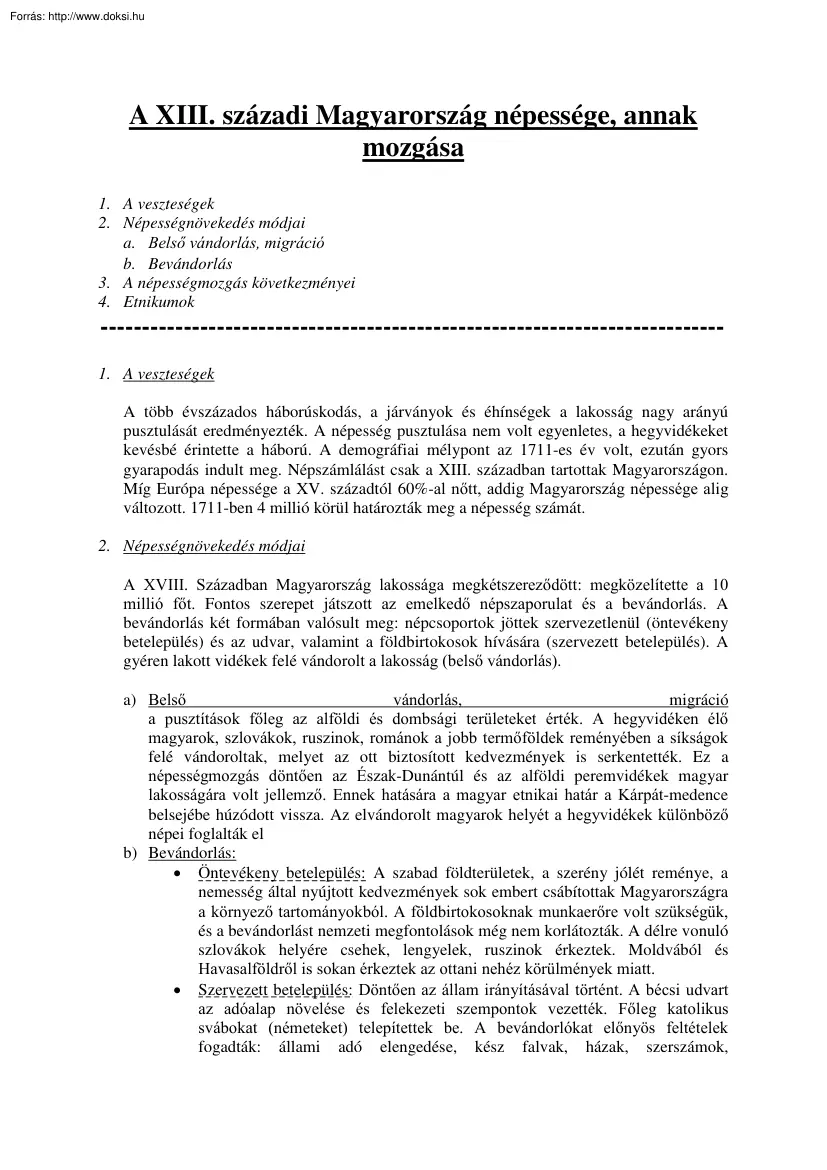 Bors Mónika - A XIII. századi Magyarország népessége, annak mozgása
