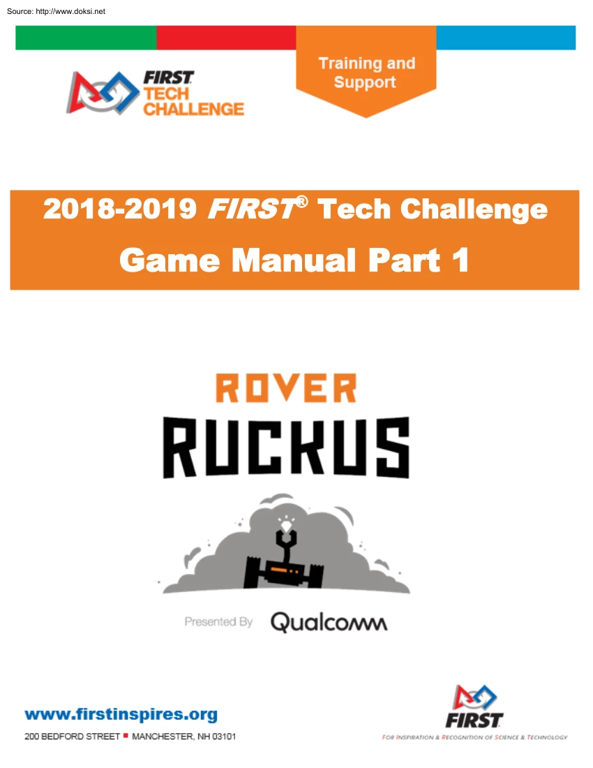 First Tech Challenge, Game Manual