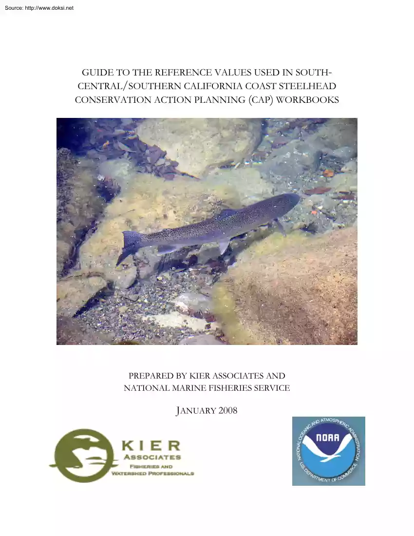 Guide to the Reference Values Used in South-Central Southern California Coast Steelhead Conversation Action Planning Workbook