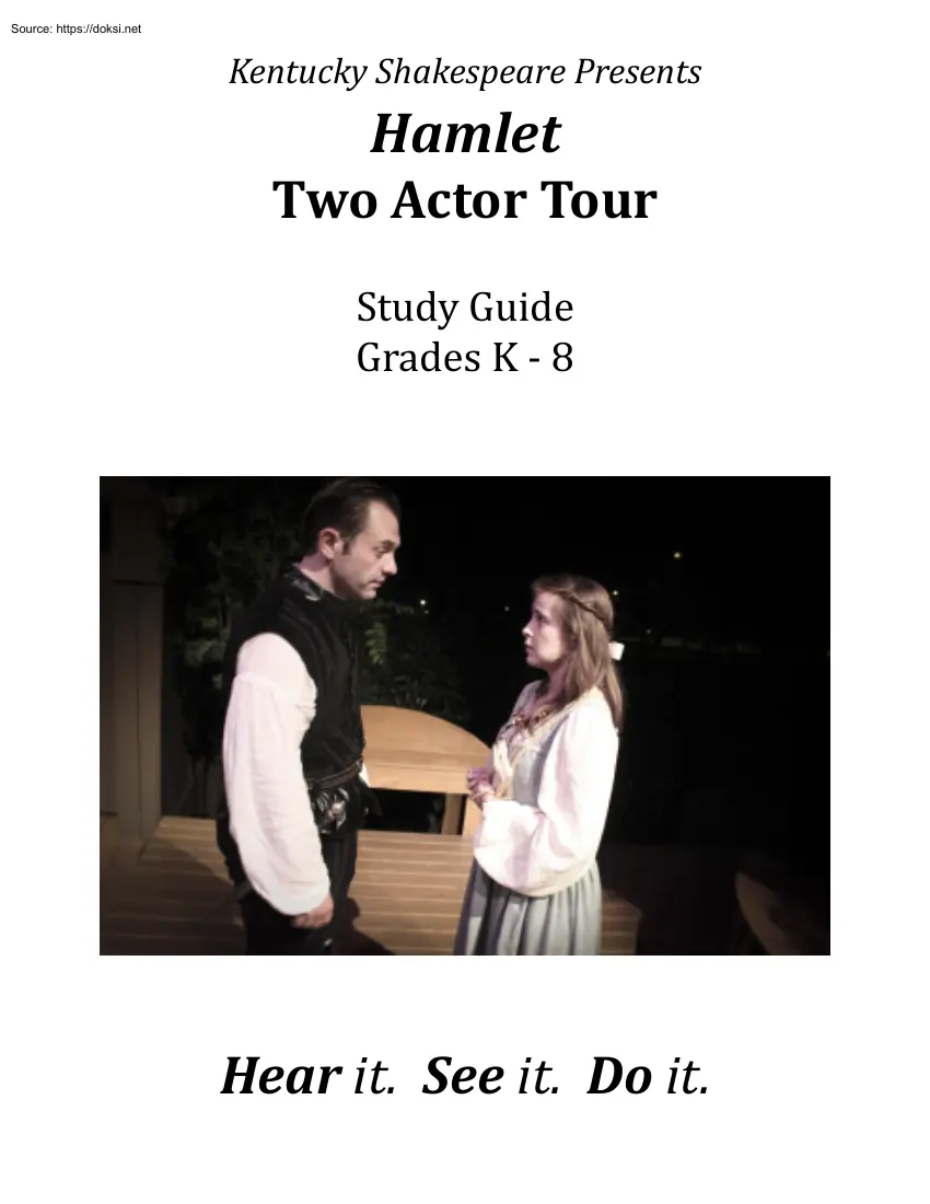 Hamlet, Two Actor Tour, Study Guide Grades K8