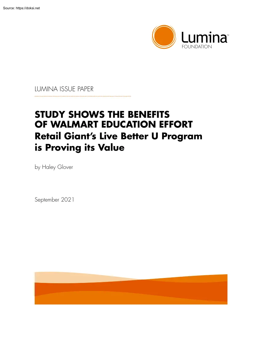 Haley Glover - Study Shows the Benefits of Walmart Education Effort, Retail Giants Live Better U