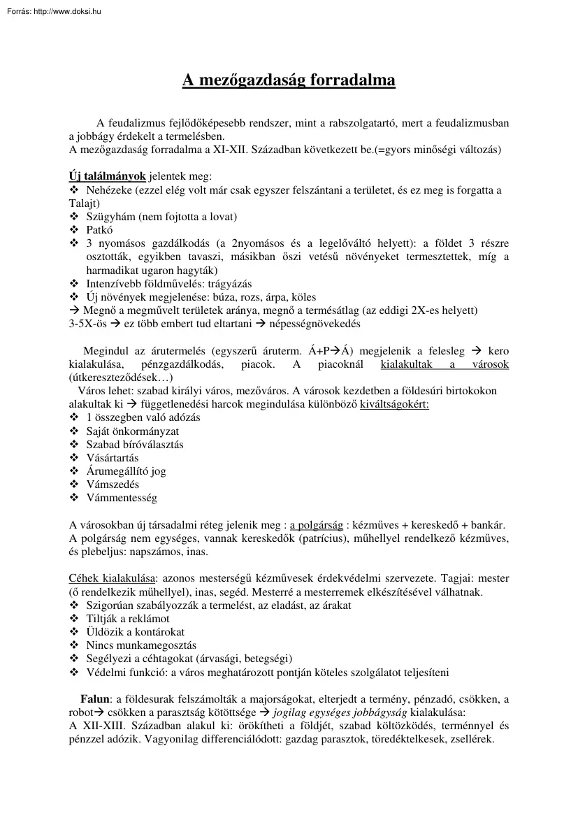 A mezőgazdaság forradalma