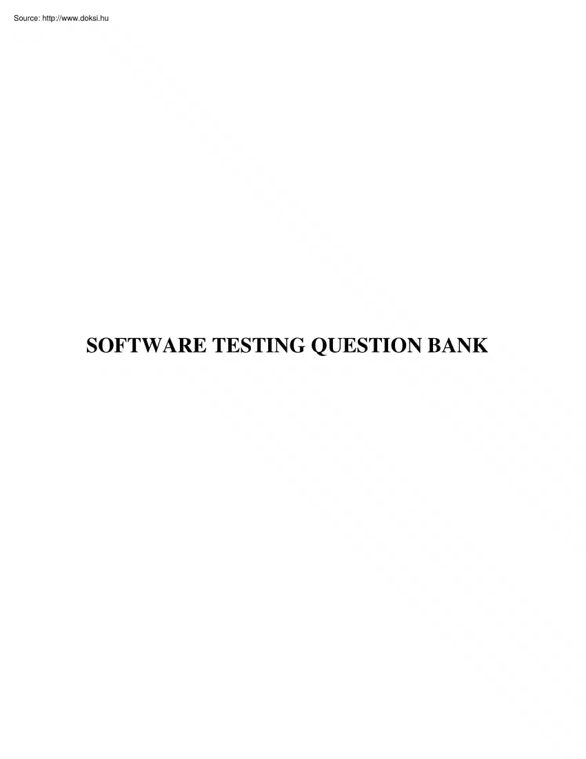 Software testing Question Bank
