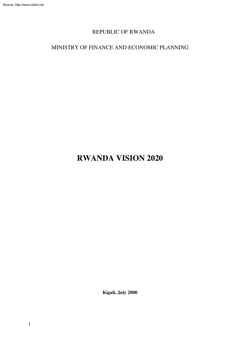 Donald Kaberuka - RWANDA Vision 2020