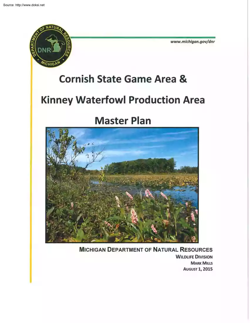 Mark Mills - Cornish State Game Area and Kinney Waterfowl Production Area Master Plan