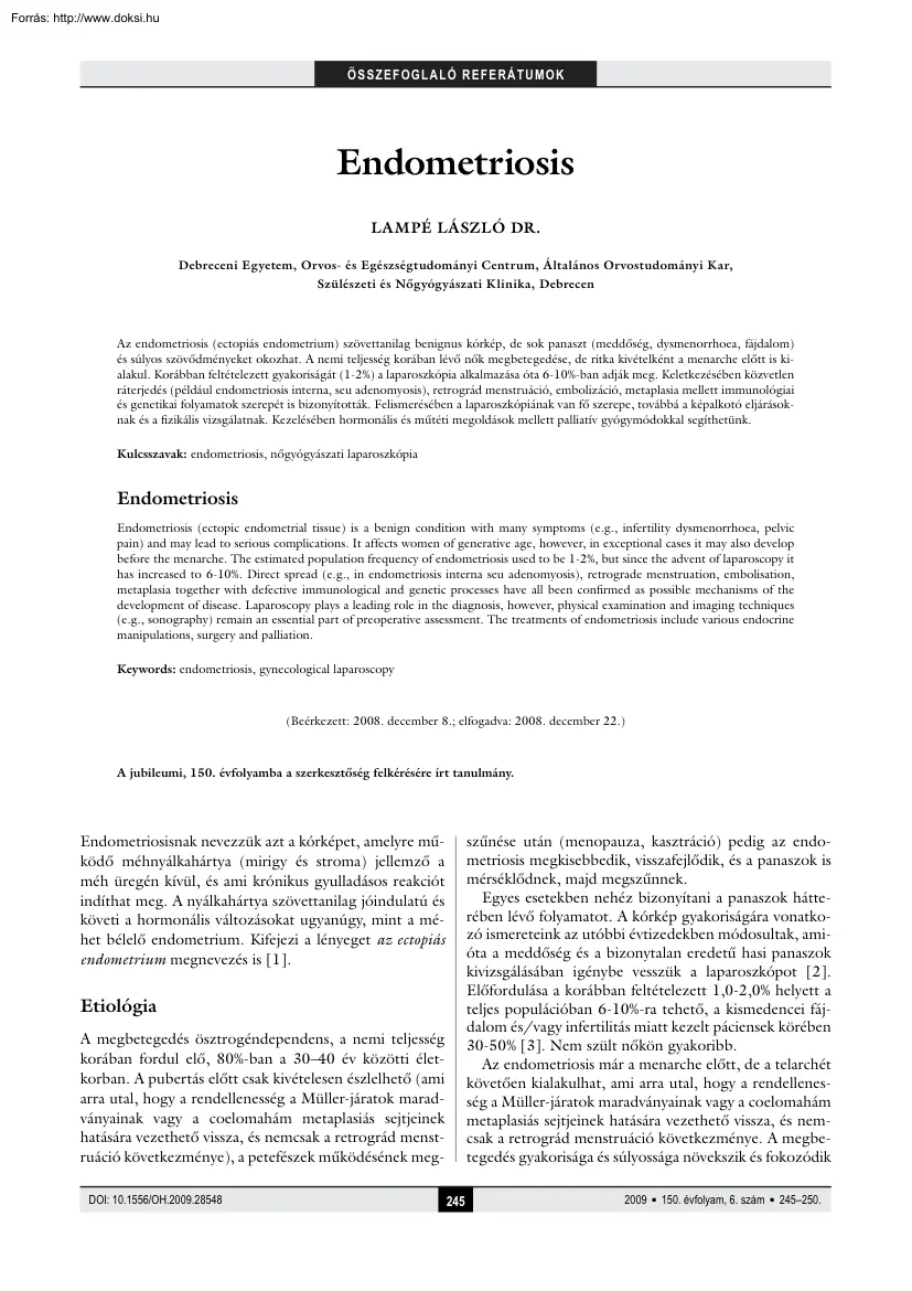 Dr. Lampé László - Endometriosis