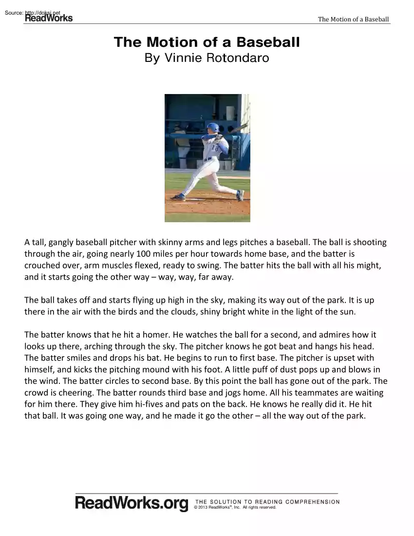 Vinnie Rotondaro - The Motion of a Baseball