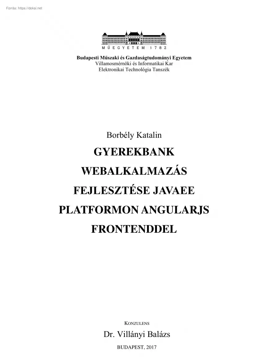 Borbély Katalin - Gyerekbank webalkalmazás fejlesztése Java EE platformon, Angular js