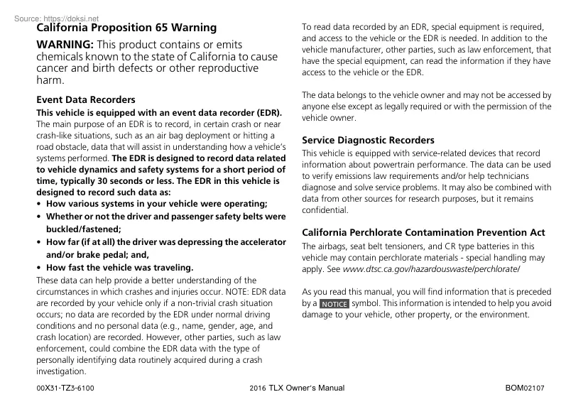 Acura TLX 2016, owners manual