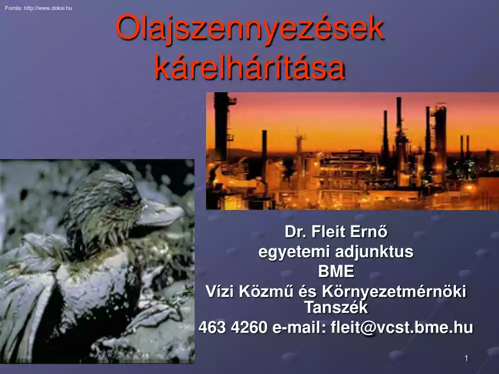 Dr. Fleit Ernő - Olajszennyezések kárelhárítása