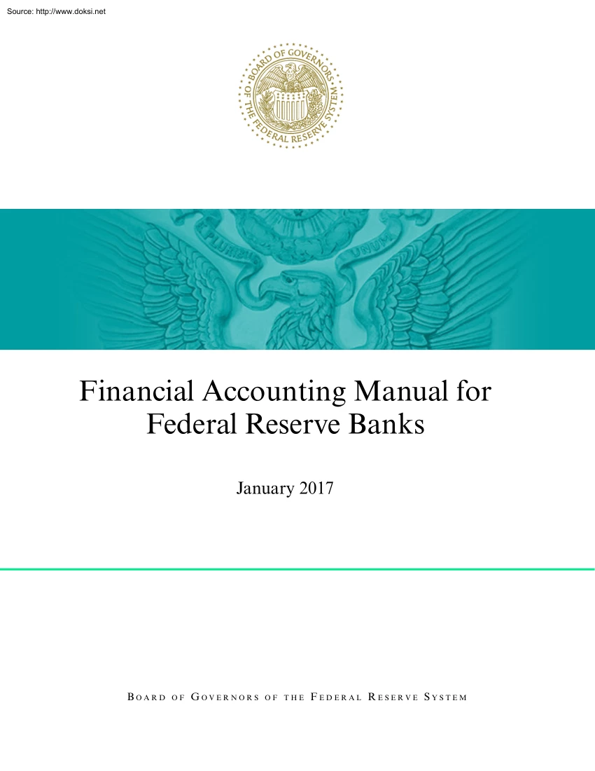Financial Accounting Manual for Federal Reserve Banks