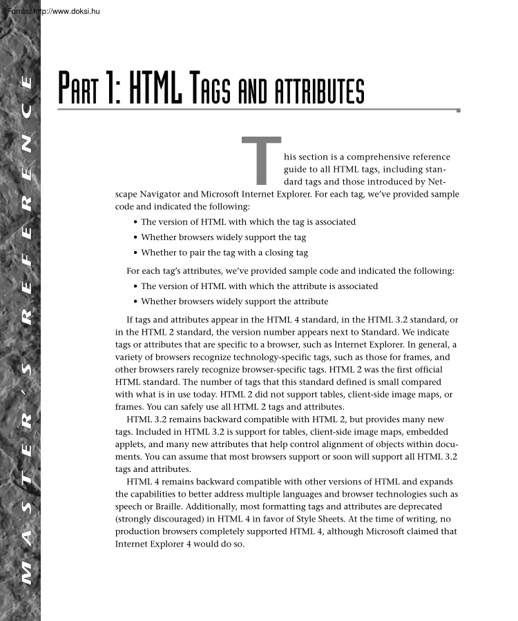 Masters reference html 4.0