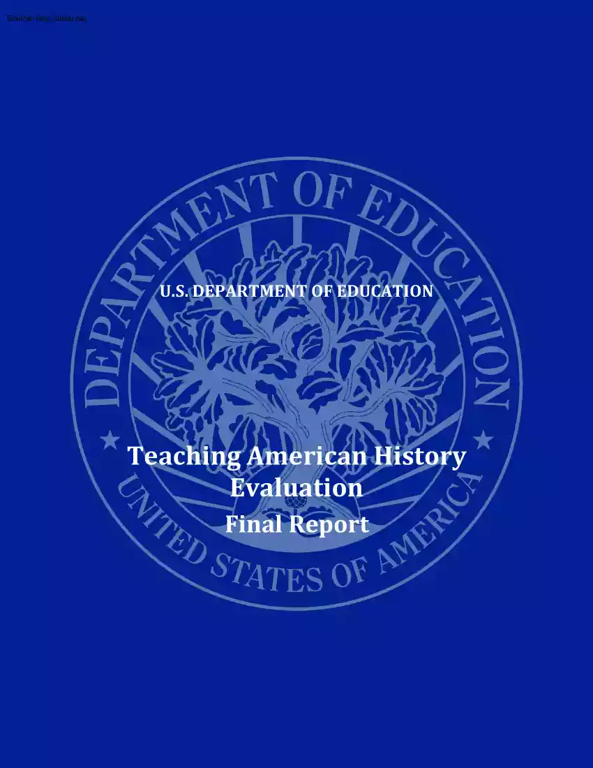 Weinstock-Tseng - Teaching American History Evaluation Final Report