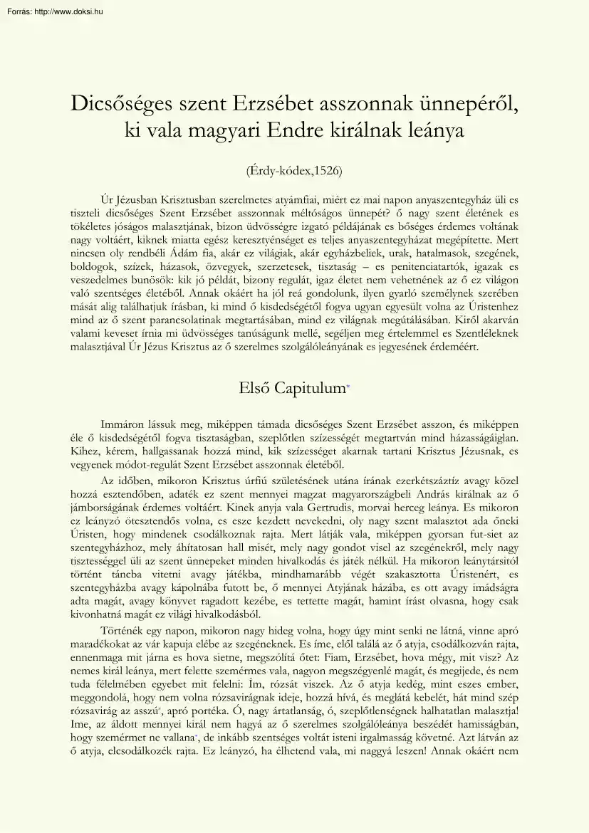 Árpád-házi Szent Erzsébet legendája korabeli nyelvezetben