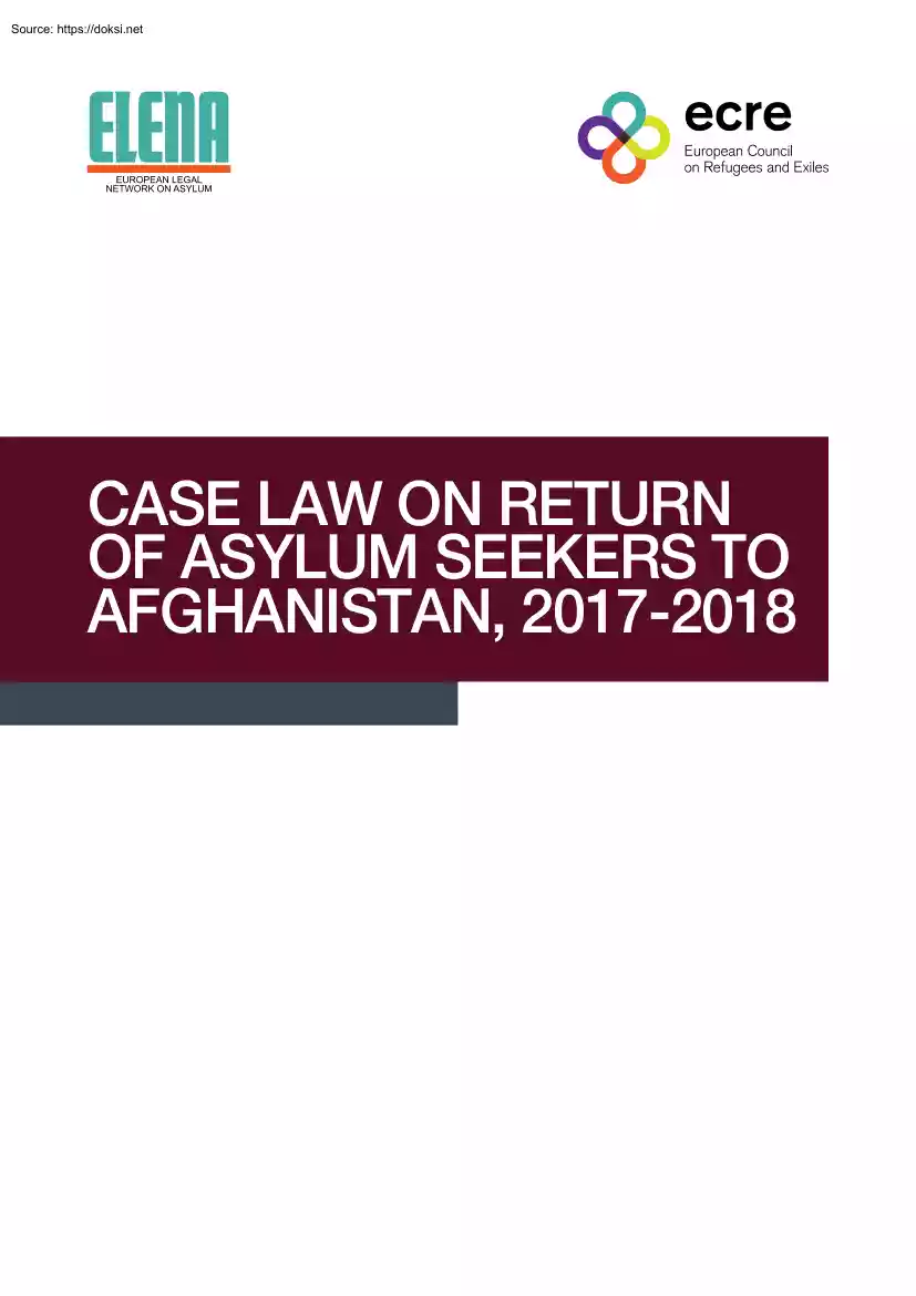 Case Low on Return of Asylum Seekers to Afghanistan