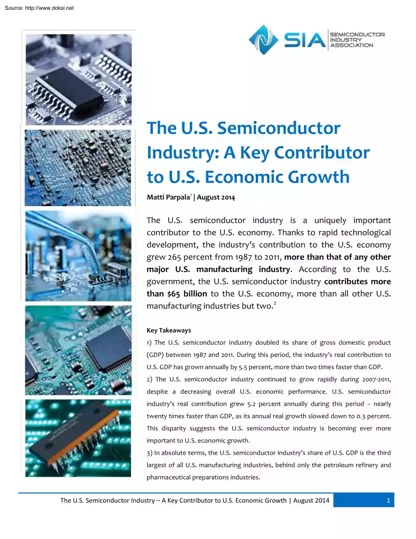 Matti Parpala - The U.S. Semiconductor Industry, A Key Contributor to U.S. Economic Growth