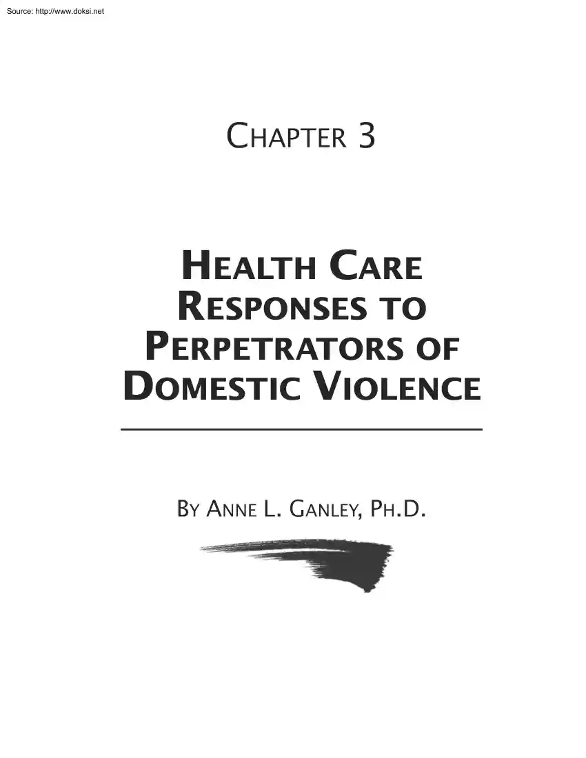 Anne L. Ganley - Health Care Responses to Perpetrators of Domestic Violence